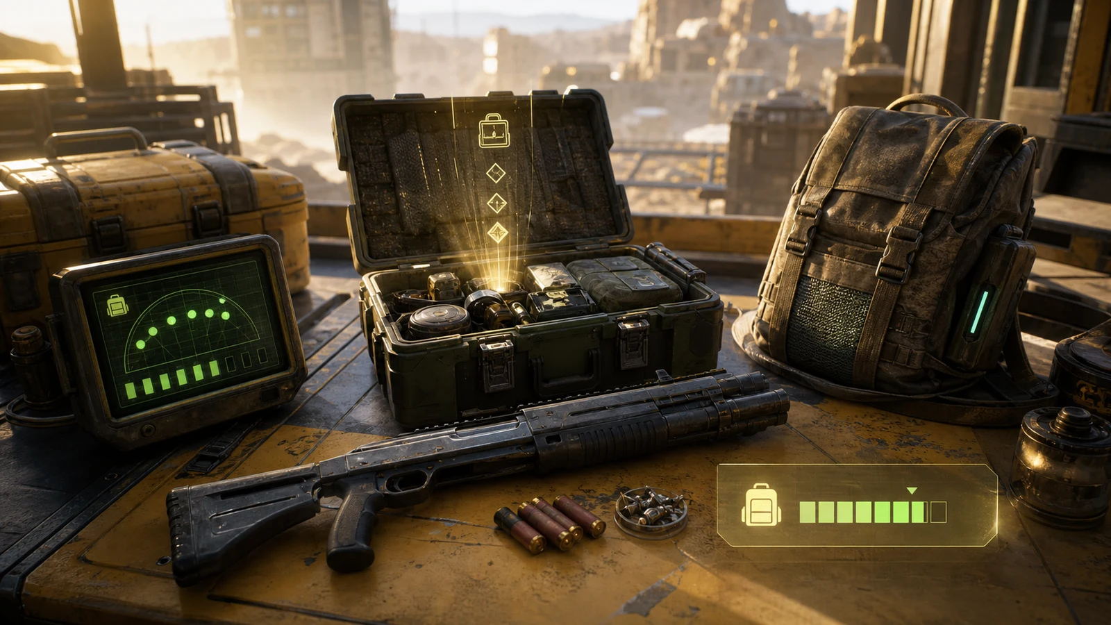 Loot efficiency badge with resource scanner marker